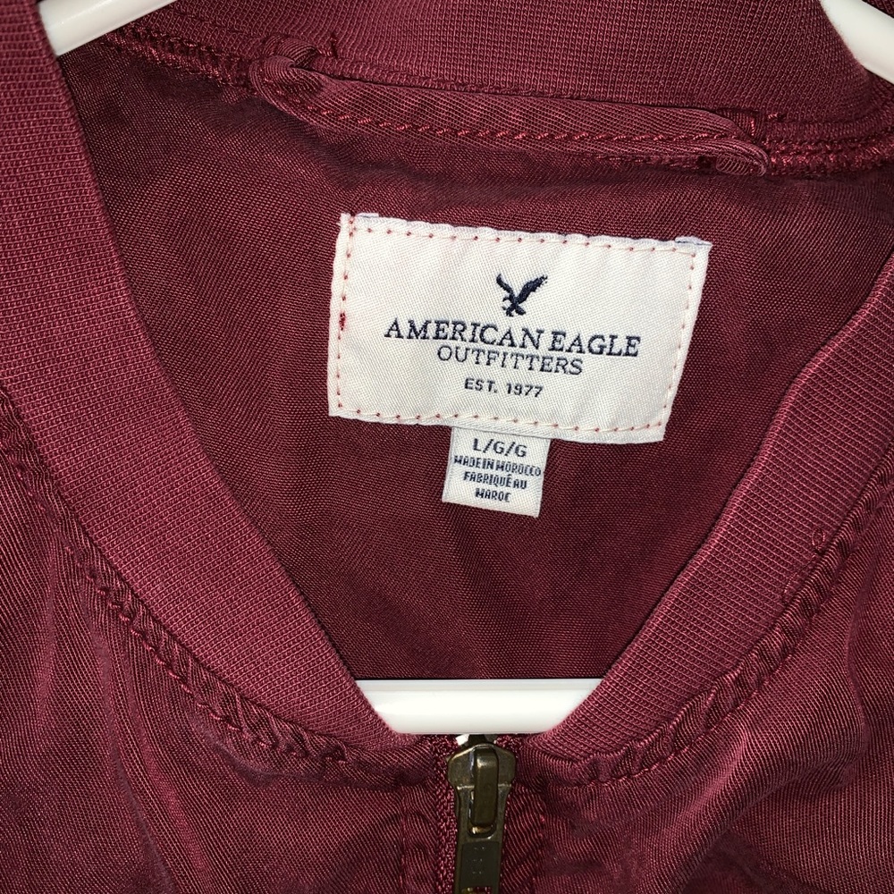 Maroon bomber jacket